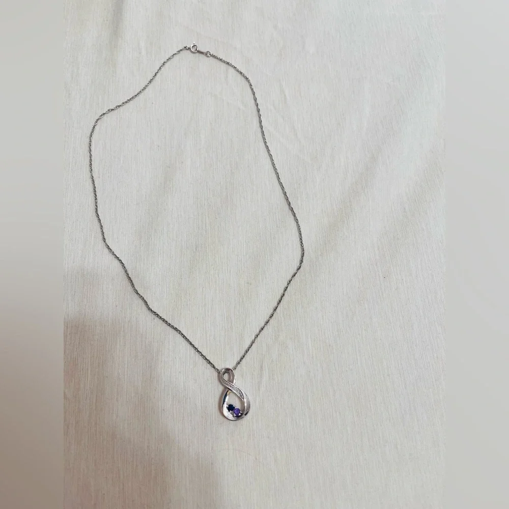 Infinity couples birthstone necklace - Picture 3 of 9